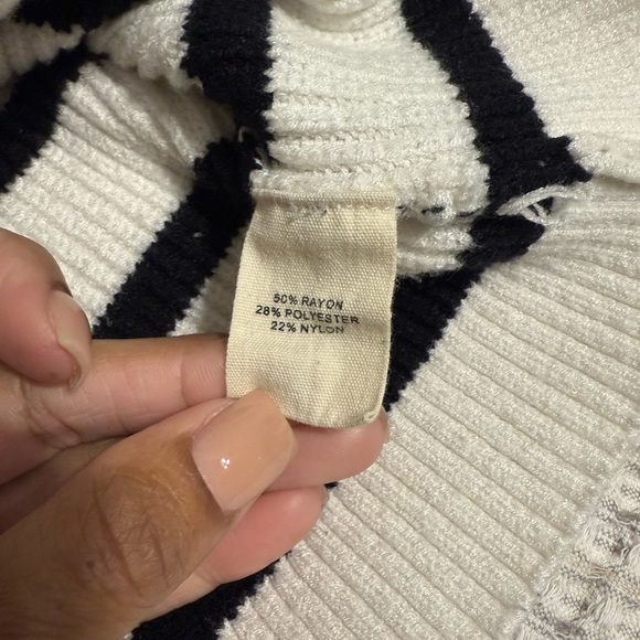 Marled Women's Striped Sweater - Black and White - Picture 7 of 12